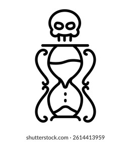 A scary gothic hourglass icon in line style 