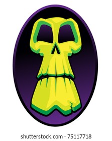 Scary Green Skull