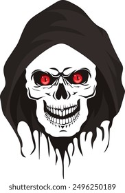 Scary grim reaper face logo