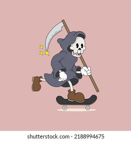 scary grim reaper vector illustration is perfect for logos, symbols and advertisements