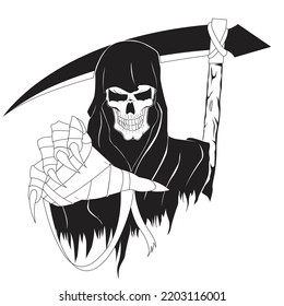 Scary Grim Reaper Vector Illustration Stock Vector (royalty Free 