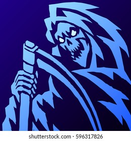 Scary Grim Reaper. Vector Illustration 