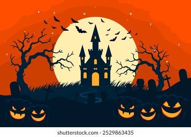 scary halloween background with scary elements