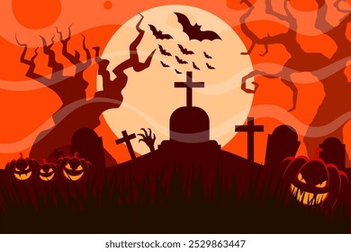 scary halloween background with scary elements