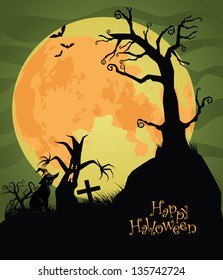 Scary Halloween Background. EPS vector, grouped for easy editing. No pen shapes or paths.