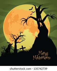 Scary Halloween Background. EPS vector, grouped for easy editing. No pen shapes or paths.