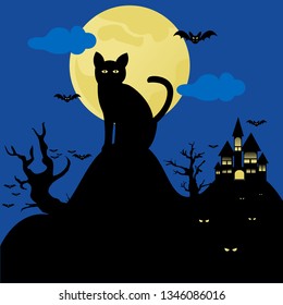 Scary Halloween background Vector Illustration