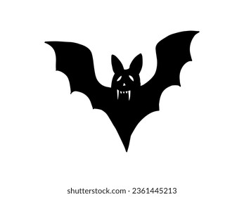 Scary Halloween Bat Silhouette Illustration
