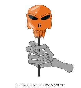 Scary Halloween candy. Horror lollipop design isolated white background. Trick or treat theme. Simple flat vector illustration can used t-shirt print postcard card cover printing. EPS 10