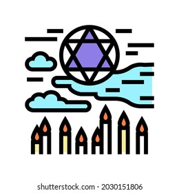 scary halloween color icon vector. scary halloween sign. isolated symbol illustration