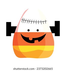 Espinosos dulces de maíz de Halloween con fondo blanco