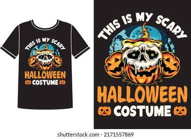 Scary halloween costume t-shirt design concept