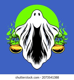 Scary Halloween Costume Vector illustration tshirt design