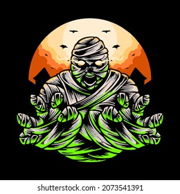 Scary Halloween Costume Vector illustration tshirt design