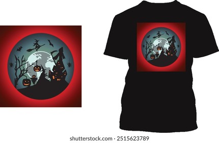 The Scary Halloween Custom T Shirt Design template, T Shirt Design for Print.