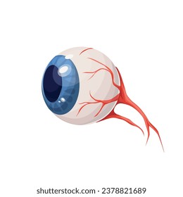Schreckliche Halloween-eball-flache Vektorgrafik. Muskel-Augenblase-Symbol. Handgezeichnete Illustration von Muskeleyeball, Vektorsymbol für Webdesign
