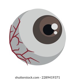 Espinoso diseño simple de vectores de halloween, sangriento ojo moreno.