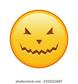 Scary halloween face Large size of yellow emoji smile