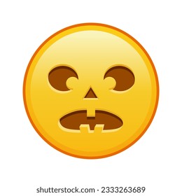 Scary halloween face Large size of yellow emoji smile