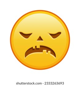 Scary halloween face Large size of yellow emoji smile