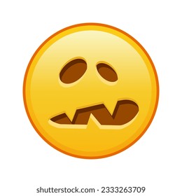 Scary halloween face Large size of yellow emoji smile
