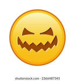 Scary halloween face Large size of yellow emoji smile