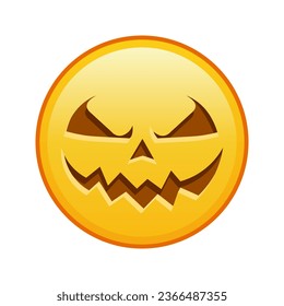 Cara de halloween aterradora Gran tamaño sonrisa emoticono amarilla