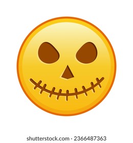 Cara de halloween aterradora Gran tamaño sonrisa emoticono amarilla