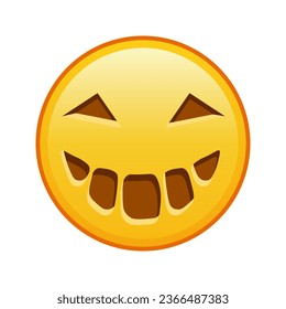 Cara de halloween aterradora Gran tamaño sonrisa emoticono amarilla