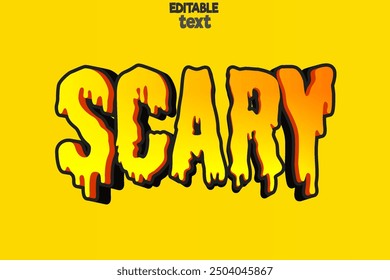 scary halloween fully editable 3d vector text effect