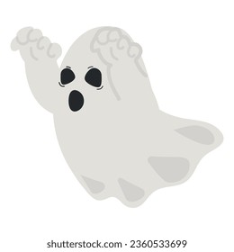 Scary halloween ghost  cartoon doodle