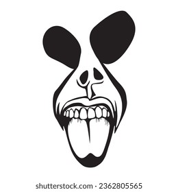 Scary Halloween Ghost Face Sticking Out Tongue for sticker water bottles, cars, t shirt, Vector illustration cartoon EPS images.