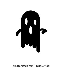 Scary Halloween Ghost Icon Vector Illustration