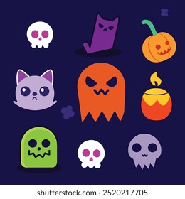 Scary Halloween ghost and pumpkin decorations for party
