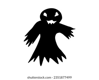 Scary Halloween Ghost Silhouette Illustration