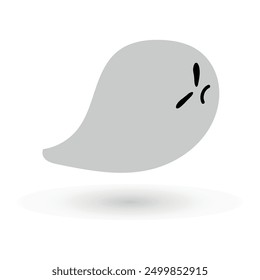 scary halloween ghost spooky spirit flying monster icon with funny cute spooky faces poster or banner vector illustration