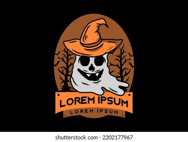 Scary Halloween ghost stuff illustration design