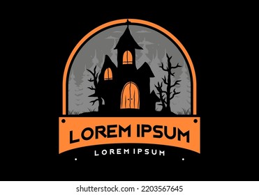 Scary Halloween ghost stuff illustration design