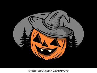 Scary Halloween ghost stuff illustration design