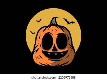Scary Halloween ghost stuff illustration design