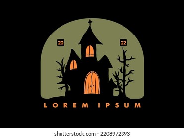 Scary Halloween ghost stuff illustration design