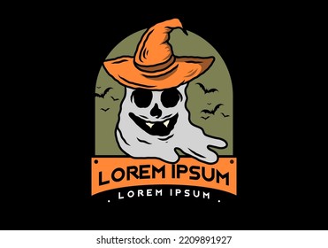 Scary Halloween ghost stuff illustration design