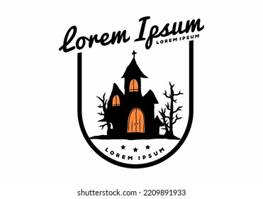 Scary Halloween ghost stuff illustration design