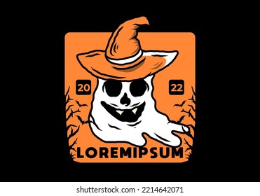 Scary Halloween ghost stuff illustration design