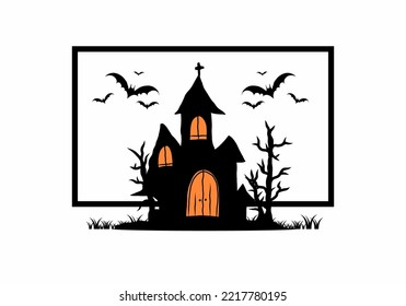 Scary Halloween ghost stuff illustration design