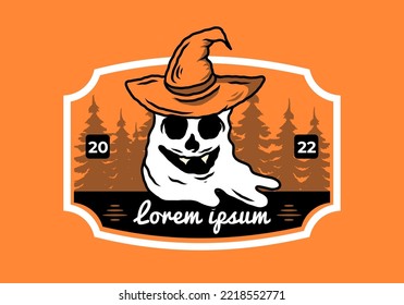 Scary Halloween ghost stuff illustration design