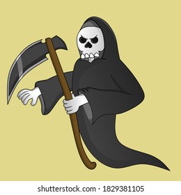 scary Halloween grim reaper ghost character illustration