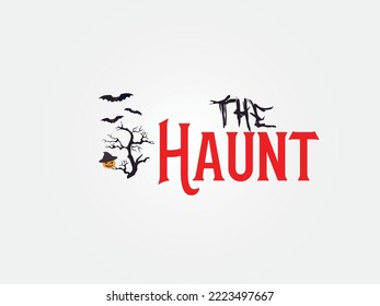 Scary Halloween Haunted Logo Design