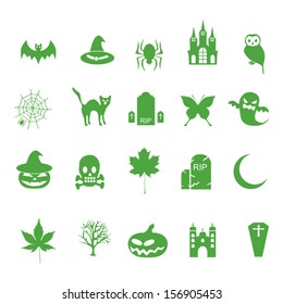 Scary Halloween Icon set, Vector Illustration.