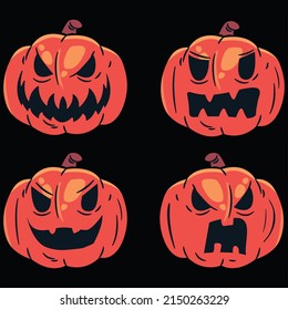 scary halloween mad pumpkin set